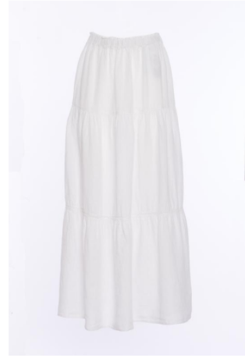 120% Lino V0W595O Skirt in White For Sale