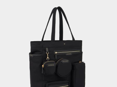 AH Working From Home Tote in Black Recycled Nylon Cheap