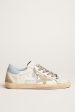 GG Superstar Leather Trainers in White and Powder Blue For Sale