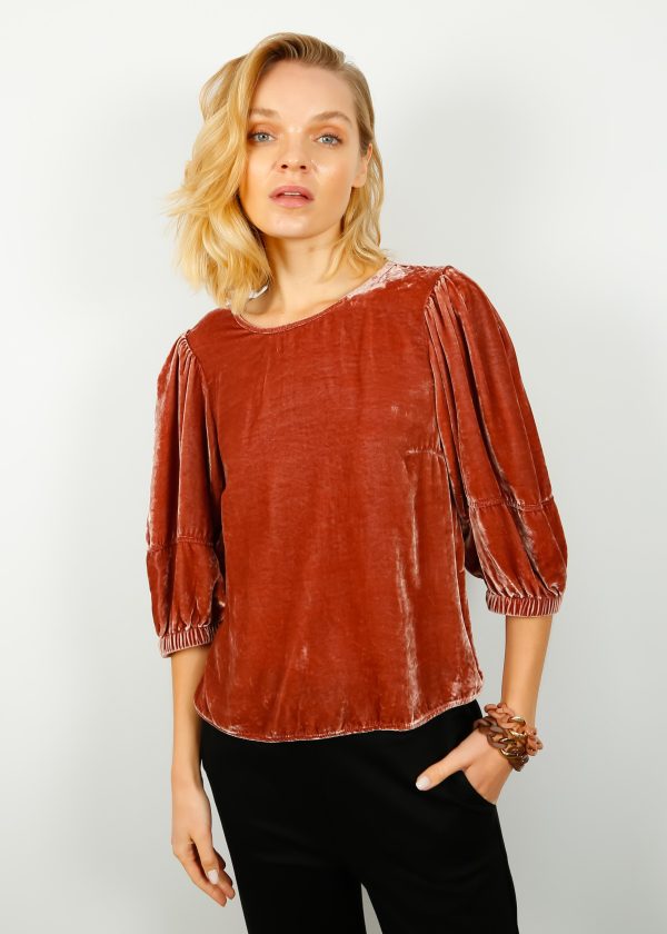 V Nancy Top in Rose Gold Online Sale