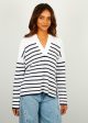 RAILS Harris Stripe Knit in White, Navy Online