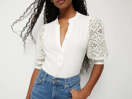 VB Coralee Top in White Lace Hot on Sale