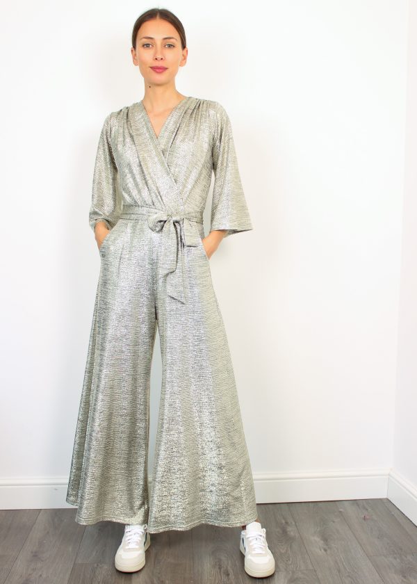 Onjenu Laurie Jumpsuit in Metallic Print For Discount