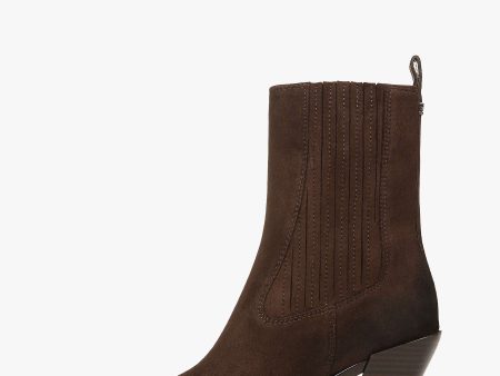 SE Mandey Boot in Suede Chocolate For Sale