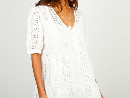 V Margaret Dress in Cream Online Sale