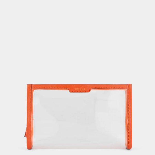 AH Pouch Things in Clear, Clementine Online Sale