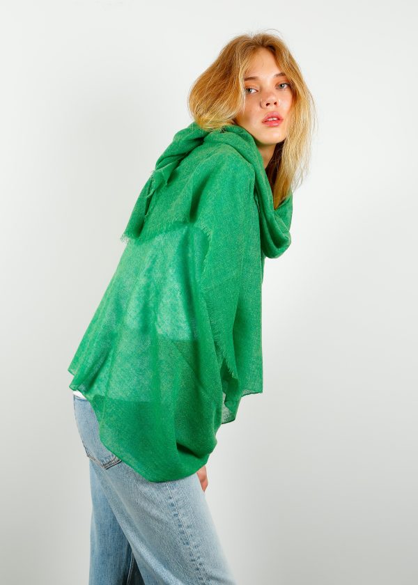 CALEIDO Cashmere Gauze Scarf in Kelly Green Online now