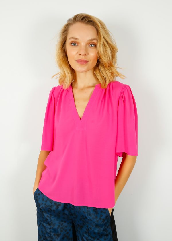 V Avary Top in Taffy Hot on Sale