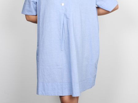 BR Ateliers Cotton Dress in Blue Hot on Sale