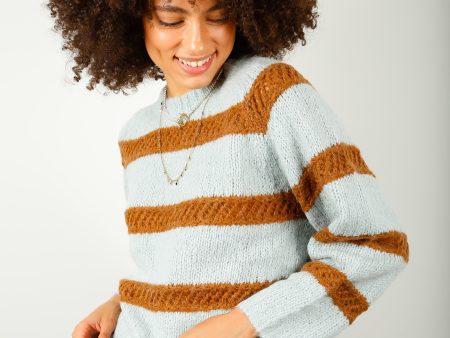 BR Roft Striped Knit in Mist For Discount