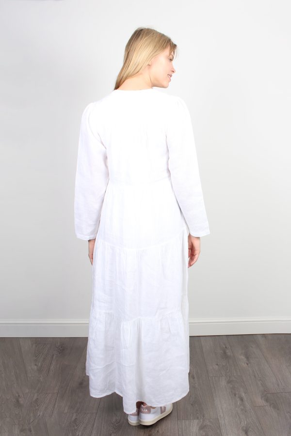 Dilli Grey Kate linen white maxi dress Supply