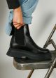 GANNI S1736 Leather Chelsea Boots in Black Online Sale