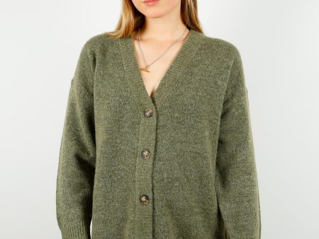 SLF Maline Long Cardi in Dusky Green For Discount