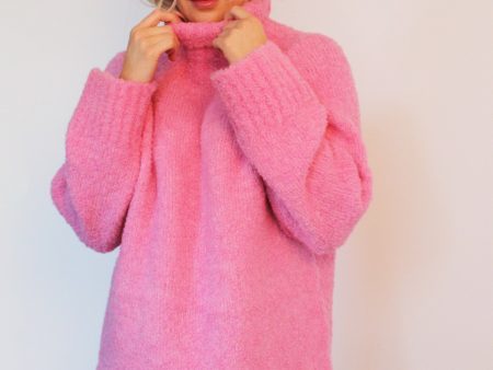 SLF Myah High Neck Knit in Prism Pink Discount