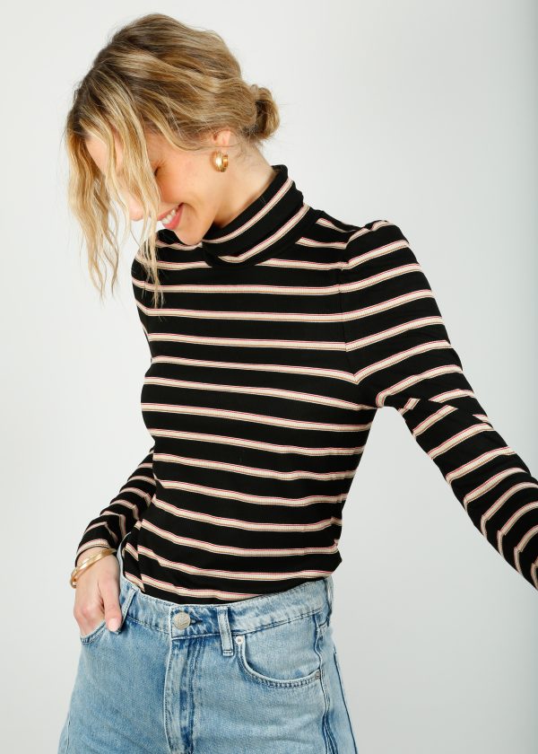 VB Cedar Turtleneck in Stripe Discount