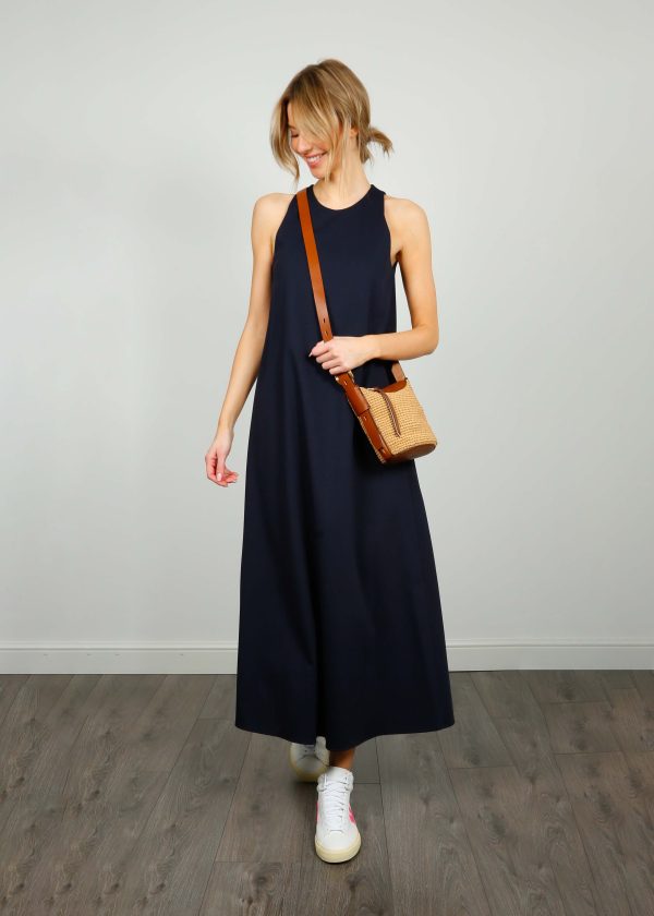 HW A66528 Halter Neck Dress in Navy Blue on Sale