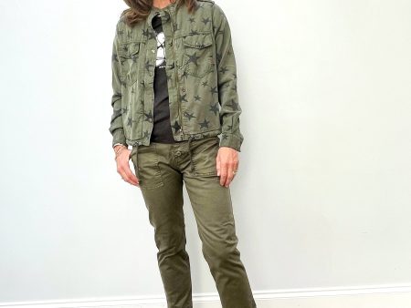 FIVE Bella Jacket with Stars in Khaki For Sale