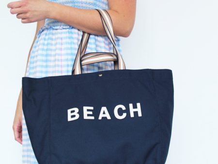 AH Household Tote Beach in Marine Canvas Online Hot Sale