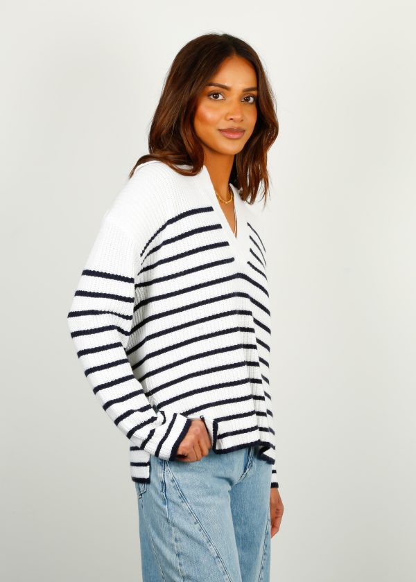 RAILS Harris Stripe Knit in White, Navy Online