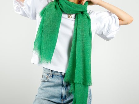 CALEIDO Cashmere Gauze Scarf in Kelly Green Online now