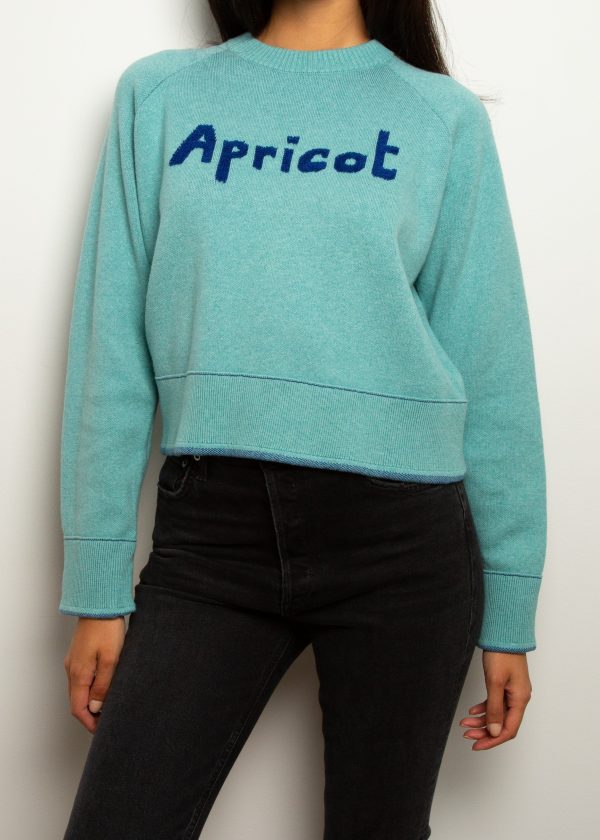 BF Apricot Cropped Raglan Jumper in Pale Blue Online Hot Sale