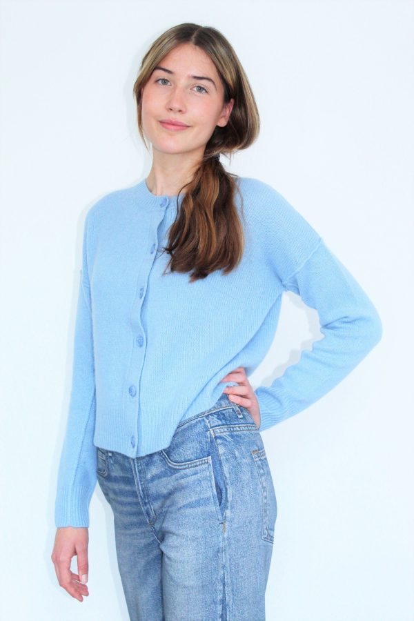 360 Francesca Cardigan in Delft Blue Online Sale