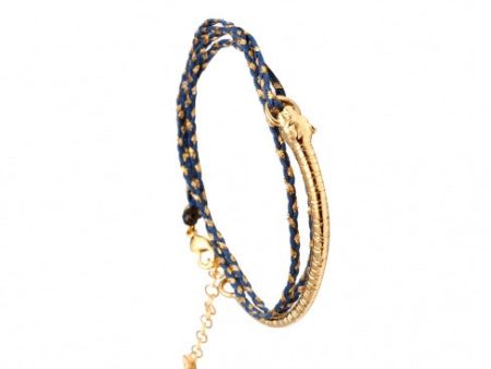 LH Tina Bangle with Threads in Navy Supply