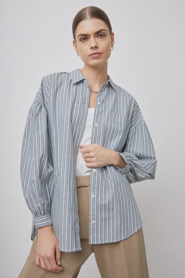 RAILS Janae Shirt in Bank Stripe Hot on Sale