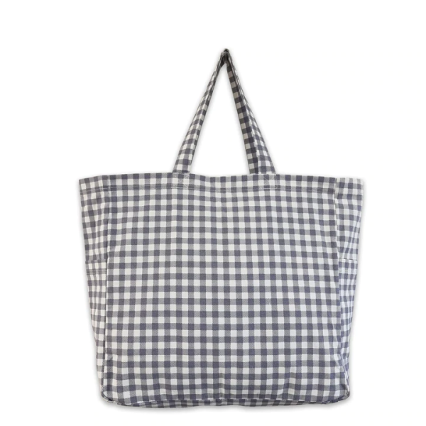 NOOKI Gingham Shopper in Grey Hot on Sale