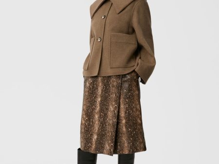 GANNI F7260 Wool Big Collar Jacket in Oak Online