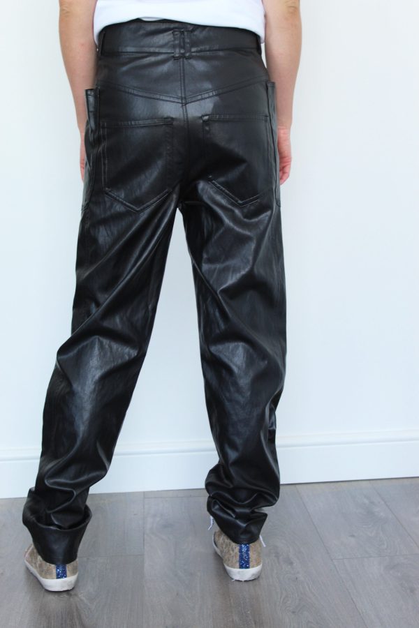 IM Tessini Faux Leather Trousers in Black Online Hot Sale