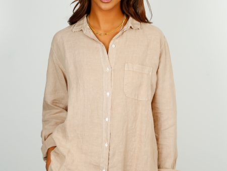 V Mulholland Shirt in Khaki Online now