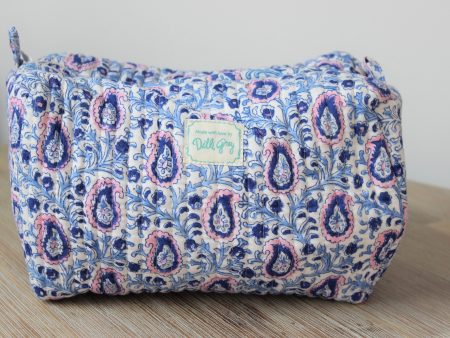 DG Paisley Cosmetic Case in Blue & Pink For Cheap