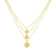 Ashiana JNC00948 Three Line Coin Necklace in Gold Cheap