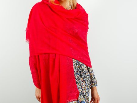 CALEIDO Cashmere Gauze Scarf in Bright Rose Discount