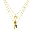 Ashiana JNC09148 Three Line Lucky Charm Necklace in Gold Sale