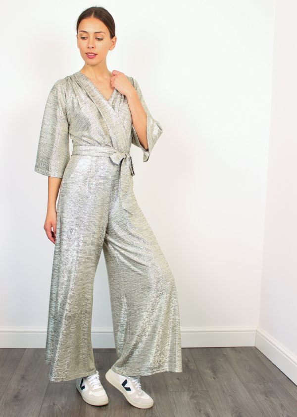 Onjenu Laurie Jumpsuit in Metallic Print For Discount