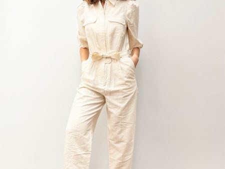 SEC.F Selene Jumpsuit in White Swan Sale