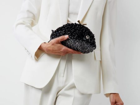 AH Maud Tassel Clutch Fish in Black Supply