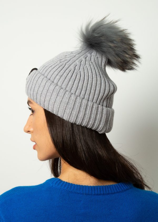 BOBBL Pom Hat in Grey Online Hot Sale