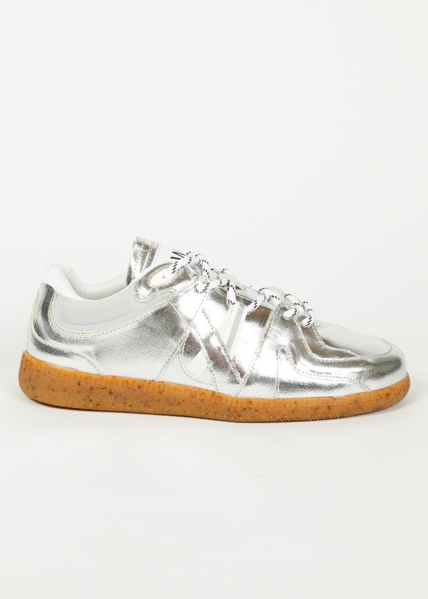 GANNI S2057 Sporty Retro Sneaker in Silver Sale