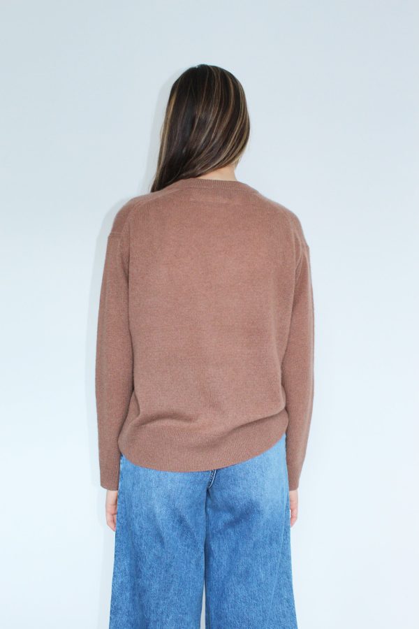 360 Daphne Crewneck Knit in Chestnut For Cheap