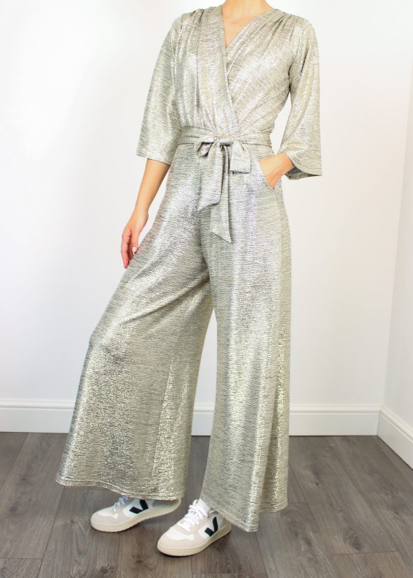 Onjenu Laurie Jumpsuit in Metallic Print For Discount