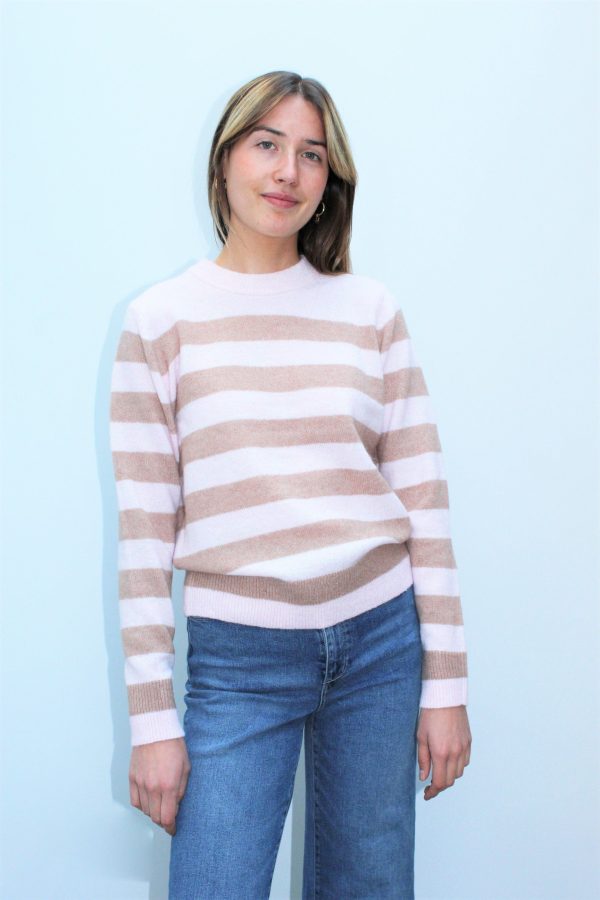 SLF Grace Star Stripe Knit in Chalk Pink For Discount