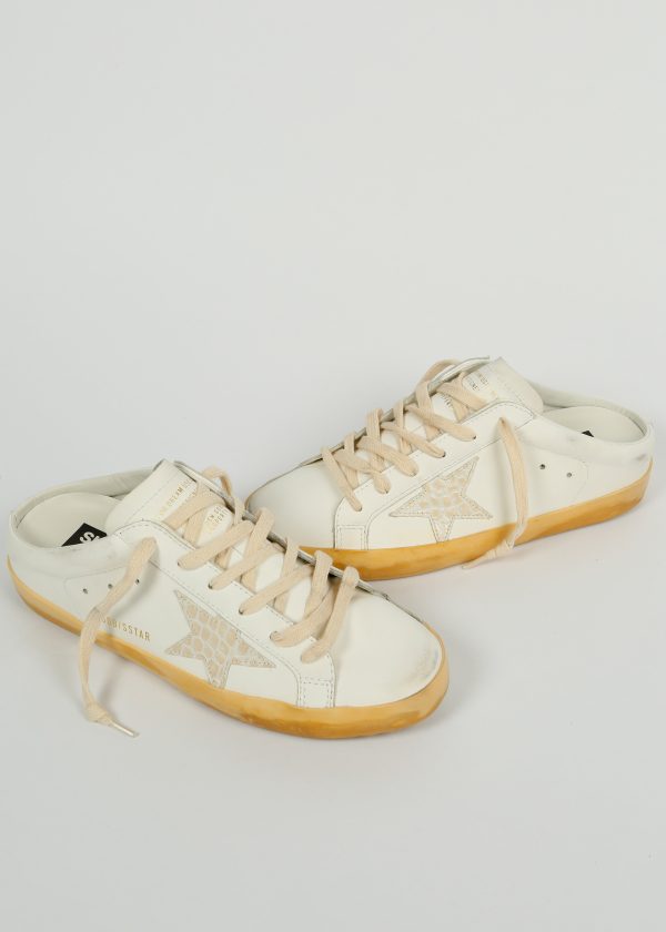 GG Super Star Sabot in White, Ivory Discount