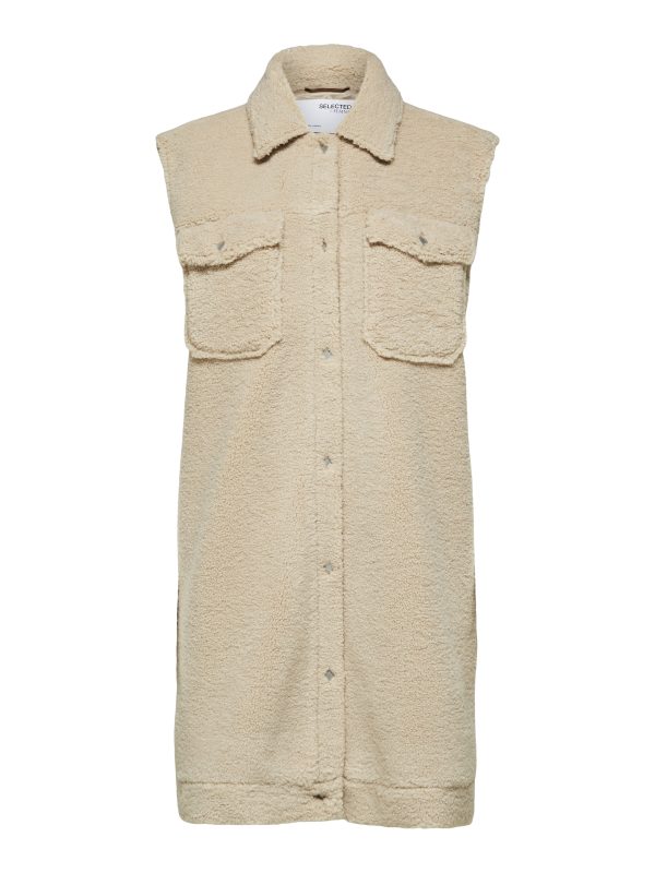 SLF Jany Long Teddy Vest in Sandshell Cheap