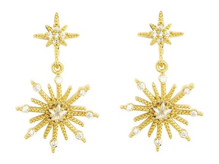 Ashiana JEC07342 Northern Star Earrings in Gold Online now