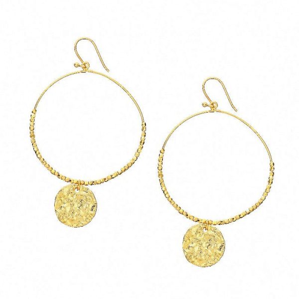 Ashiana JEI00933 Dominique Large Hoop Earrings in Gold Online Hot Sale