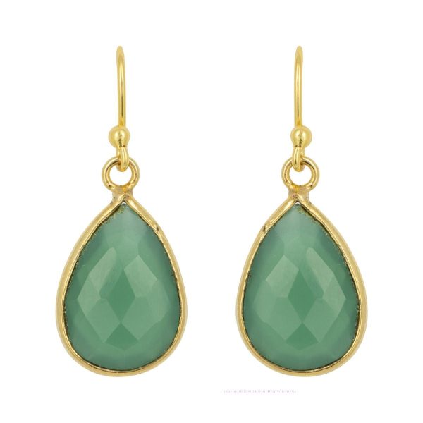 Ashiana JEI00847 Ava Teardrop Earrings in Dark Green Sale