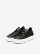 SLF Hailey Leather Trainer in Black Hot on Sale